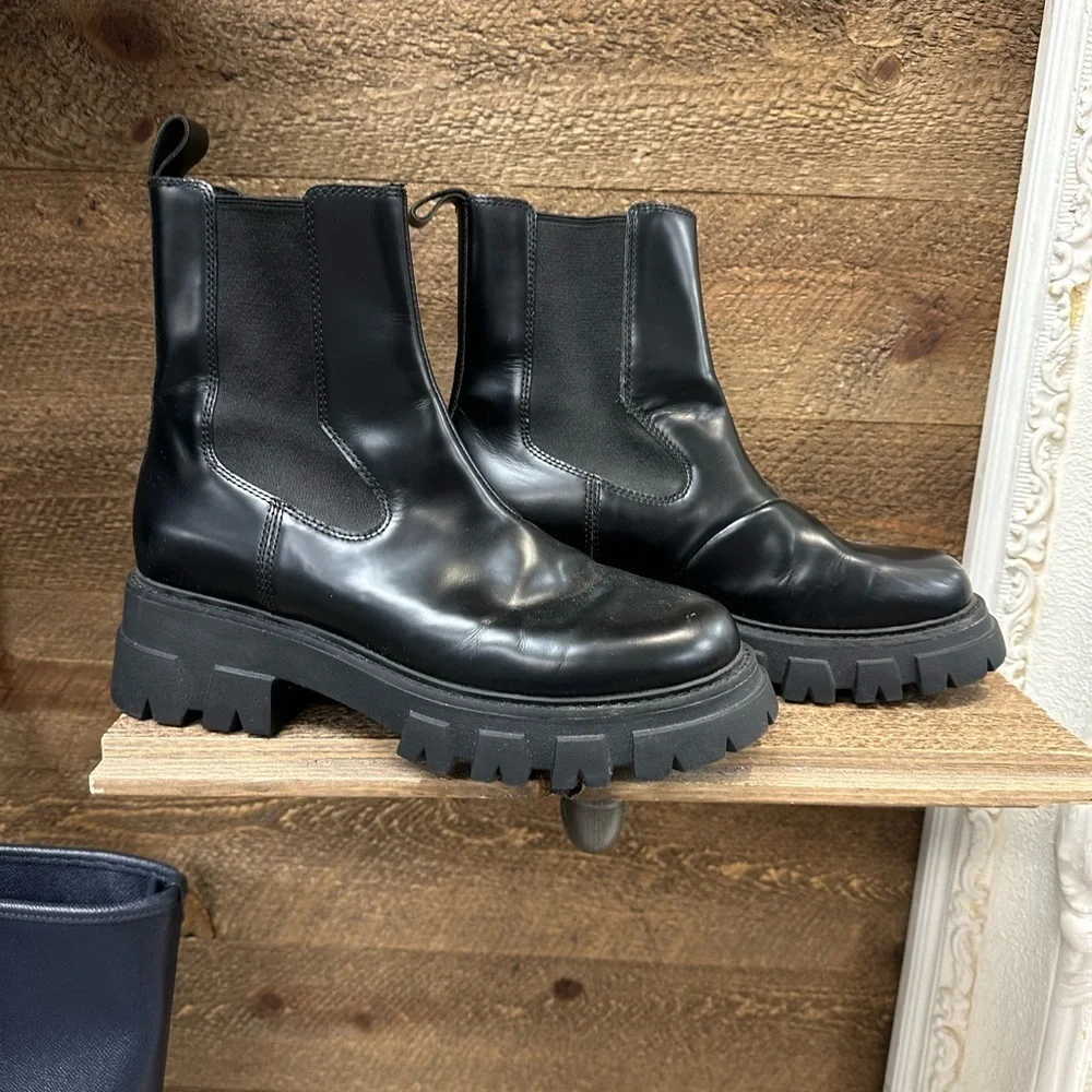 Ash Lloyd Leather Pull-On Combat Boots Size: 38 (Approx. US 7.5–8)